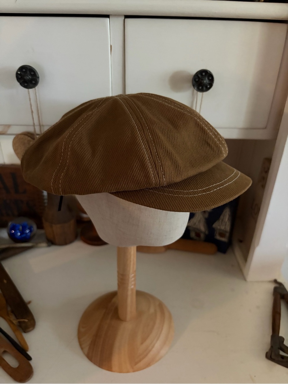 Free People Brown Newsboy Cap - Unisex Cotton Baker Boy Hat